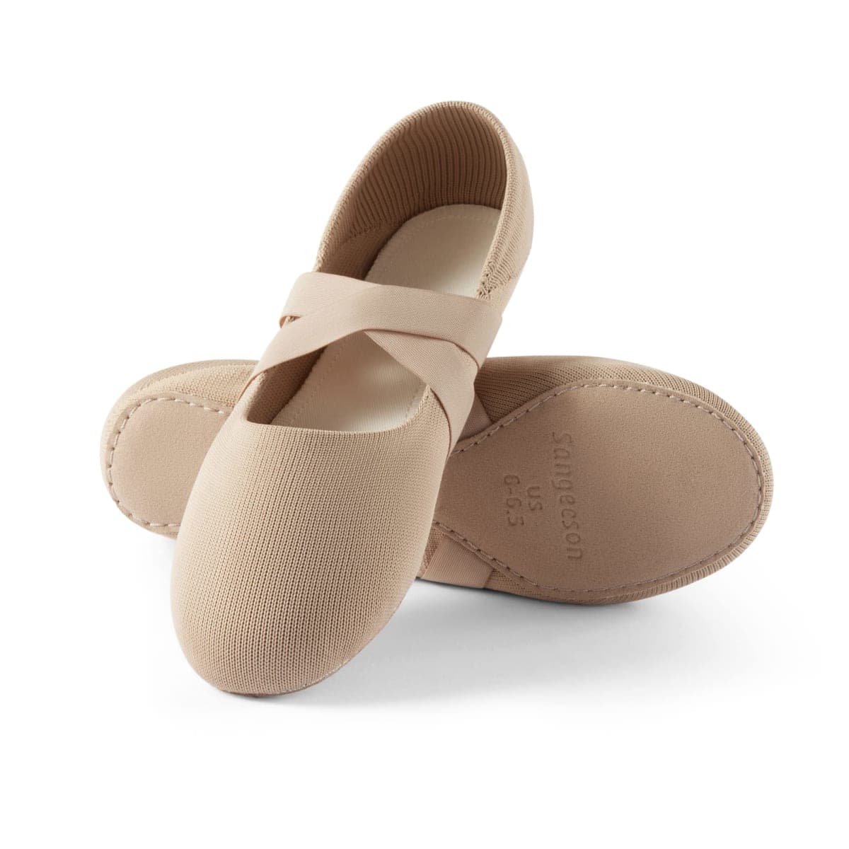SANGEESON Ballet Shoes for Women(Leather Full Sole, Arch Support, Breathable), Yoga Socks for Men, Jazz Shoes, Dance Shoes Women for Beginner, Khaki-x, 8-8.5 — image 1