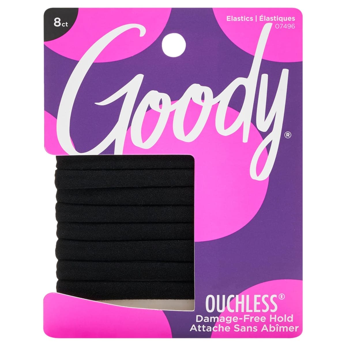 GOODY Seamless Sweatstretch Elastics, Black, 8 Ct. — image 1