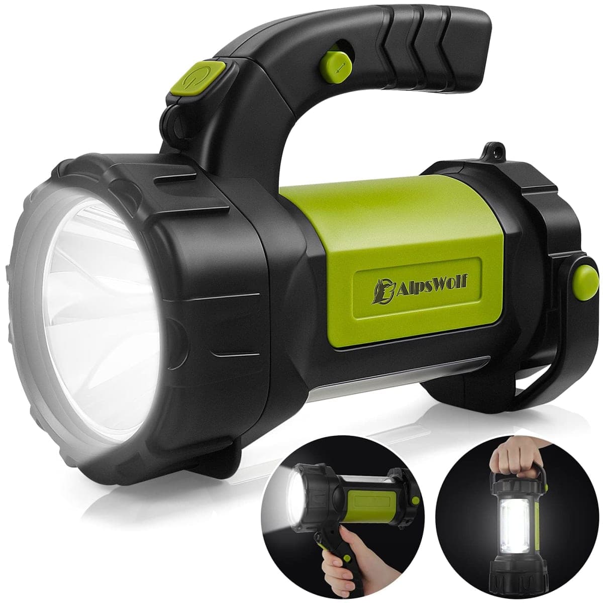 AlpsWolf Camping Lantern Rechargeable, LED Flashlight Spotlight Lantern with 800LM, 3600 mAh, Strap Included Portable Bright Camping Light for Emergency, Outdoor Hiking, Power Outages(Green,1 Pack) — image 1