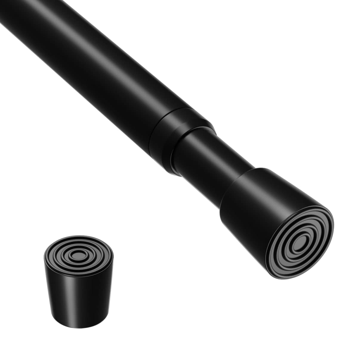 Curtain Rods for Windows 33-59 Inch,Black Adjustable Tension Curtain Rod No Drilling Spring Loaded Curtain Rods Tension Rods For Windows Bedroom Closet Doorway Door,1Pcs — image 1
