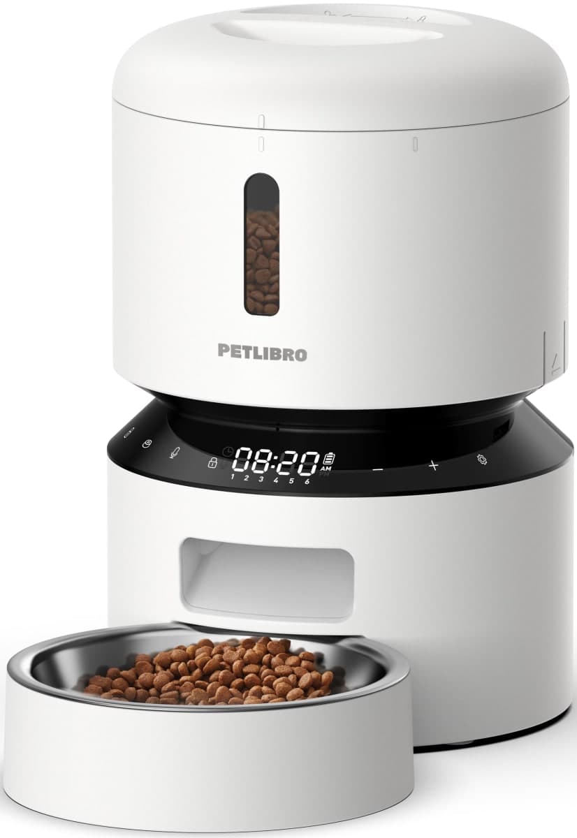 PETLIBRO Automatic Cat Feeder, Pet Dry Food Dispenser Triple Preservation with Stainless Steel Bowl & Twist Lock Lid, Up to 50 Portions 6 Meals Per Day, Granary for Small/Medium Pets — image 1