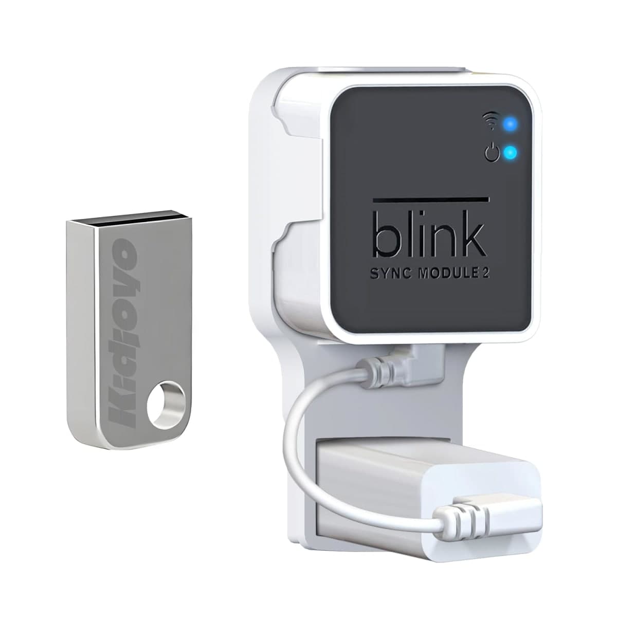 256GB USB Flash Drive & Outlet Mount for Blink Sync Module 2 with Short Cable - Space-Saving - No Wire Clutter - Easy Move Mount for Blink Outdoor/Indoor Security Cameras (BSM-02) — image 1