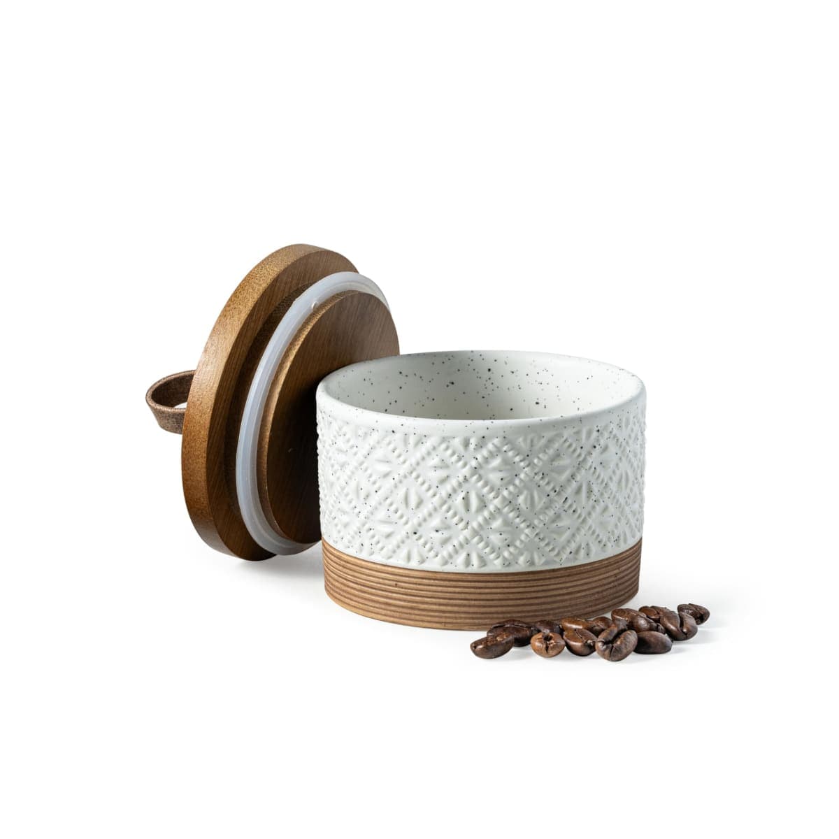 Miamolo Small Ceramic Jar with Lid, Coffee Container Kitchen Food Storage Jars for Spice Sugar Candy Matcha, Mini Kitchen Spice Jars for Counter, Home, Pantry - White & 5oz — image 1