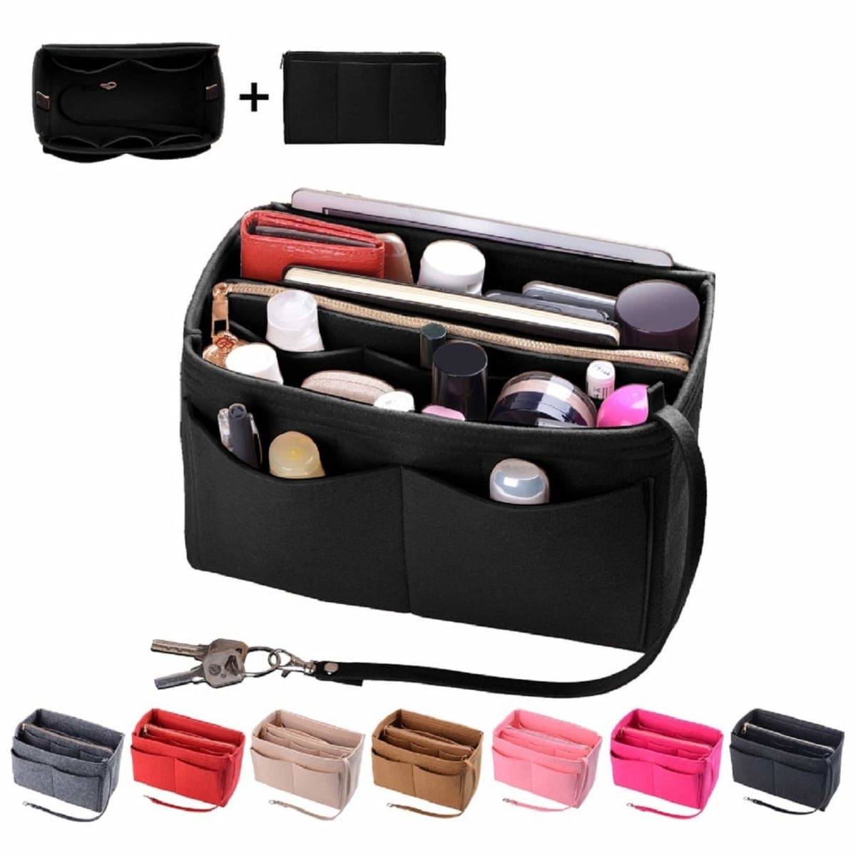 Purse Organizer Insert, Felt Bag organizer with zipper, Handbag & Tote Shaper — image 1