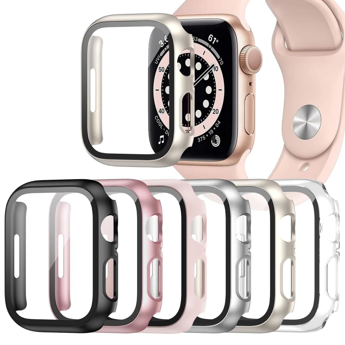 Landhoo 6 Pack Case for Apple Watch 41mm 9 8 7 with Screen Protector — image 1