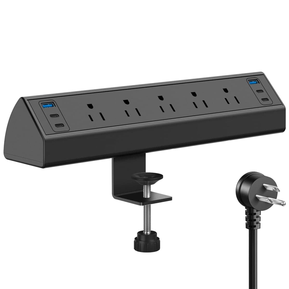 Jgstkcity Desk Clamp Power Strip USB C,40W Total Fast Charging Station,4 PD 20W USB C Ports,Desk Edge Mount Surge Protector,5 Outlets,Fit 1.96" Tabletop Edge,ETL Listed — image 1
