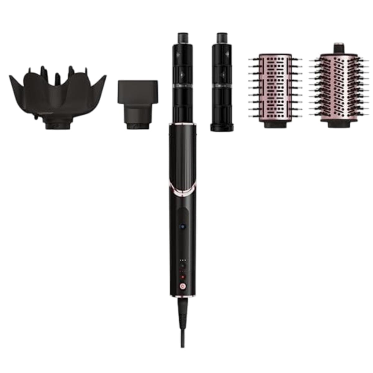 Shark Hair Dryer | FlexStyle Hair Styling System | Portable & Powerful Blow Dryer Brush | Hair Curler & Volumizer | 6 Styling Tools Included | Best for All Hair Types | Black | HD440BK