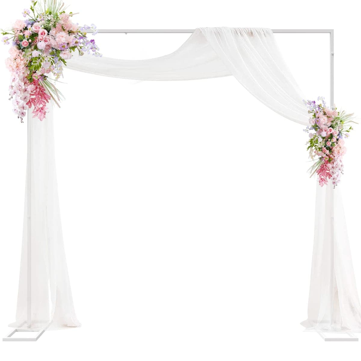 Heavy Duty Backdrop Stand, 8ft x 8ft, Adjustable Pipe and Drape Kit, White — image 1