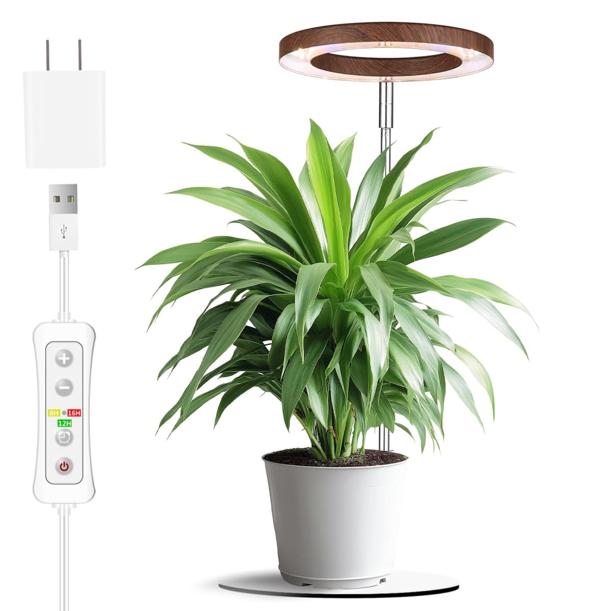 yadoker Plant Grow Light for Indoor Plant,Desk LED Grow Light,Height Adjustable,Automatic Timer with 8/12/16 Hours,10-Level Brightness,Ideal for Small Plant Grow — image 1