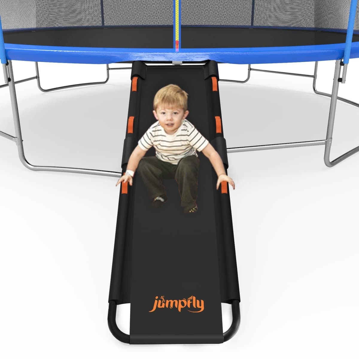 jumpfly Trampoline Slide Ladder Universal Trampoline Ladder with Handles Strong Tear Resistant Fabric Trampoline Accessories for Kids Toddler Climb Up & Slide Down, Orange — image 1