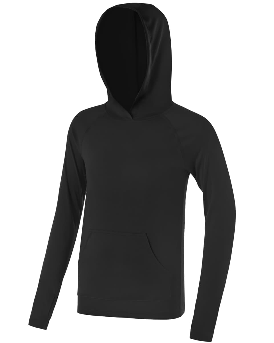 RIKUAOU Boys Rash Guard Long Sleeve Sun Protection Hoodie Shirts, Youth UPF 50+ Swim Fishing Water Hooded Shirt with Pocket, Crimson, Medium — image 1