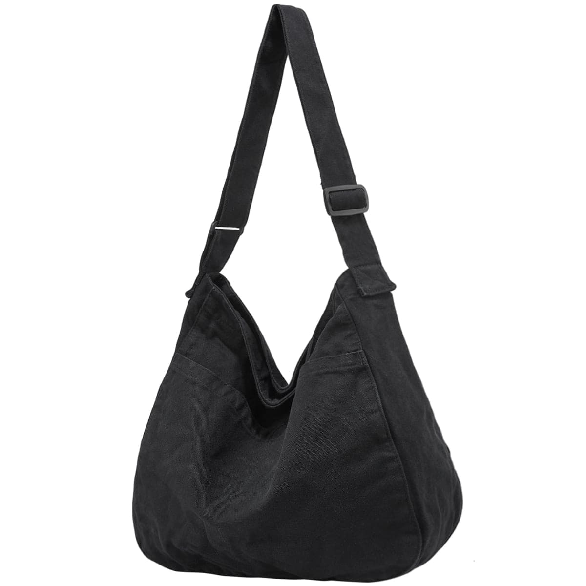 DAINAOTM Canvas Tote Bag Casual Hobo Crossbody Shoulder Bag for Women and Men Large Purse Messenger Bag Travel Work, 0-black, Large — image 1