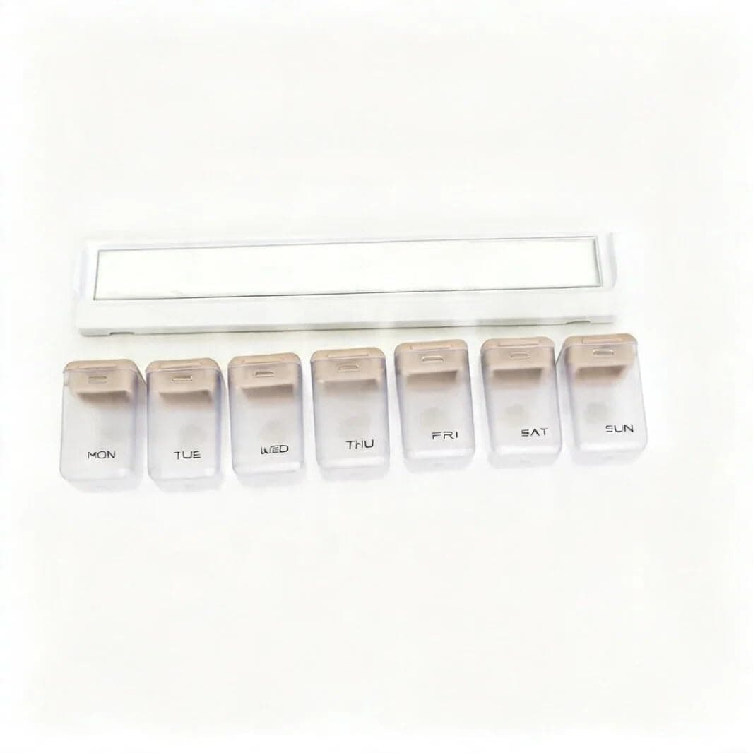 Weekly Pill Organizer Magnetic, Removable Pill Box 7 Day 1 Time a Day, Large Pill Case Travel, Week Once Daily Medication Dispenser (Transparent+Gray Cover) — image 1