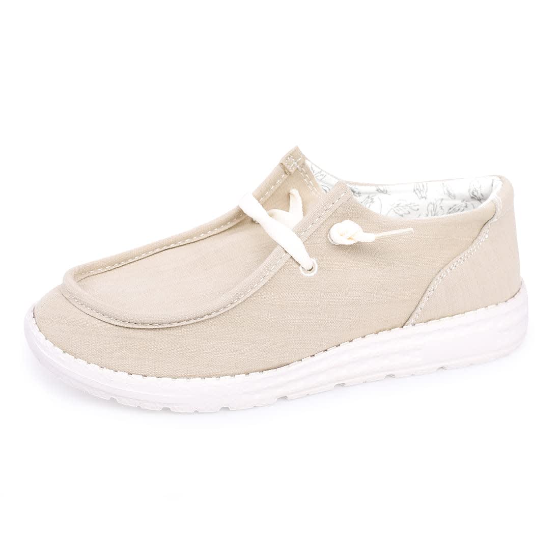 Women's Canvas Loafers, Comfortable Slip-On Walking Shoes, Beige, 7 — image 1