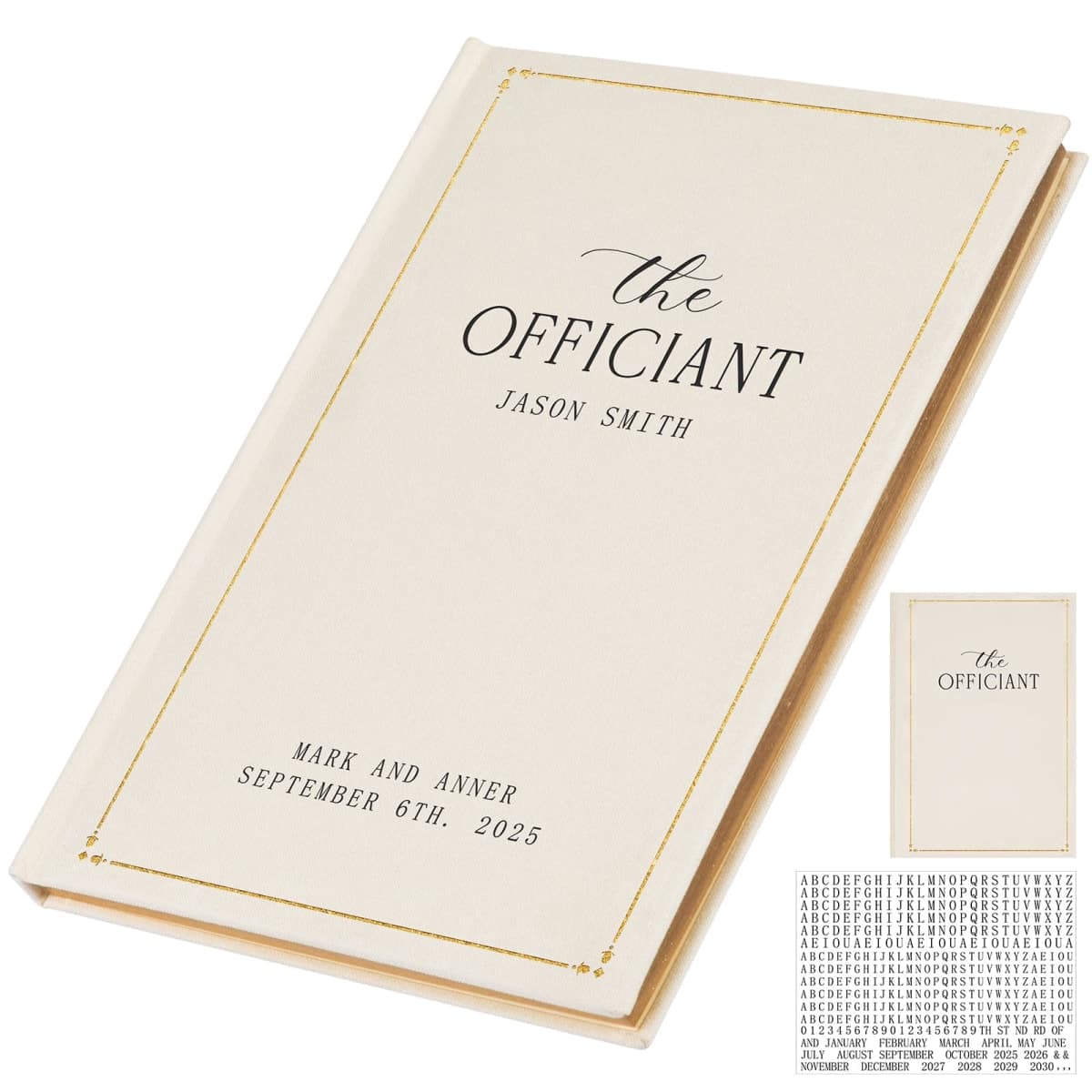 Engrowtic Wedding Officiant Book Custom Hardcover, 160 Lined Pages,White — image 1