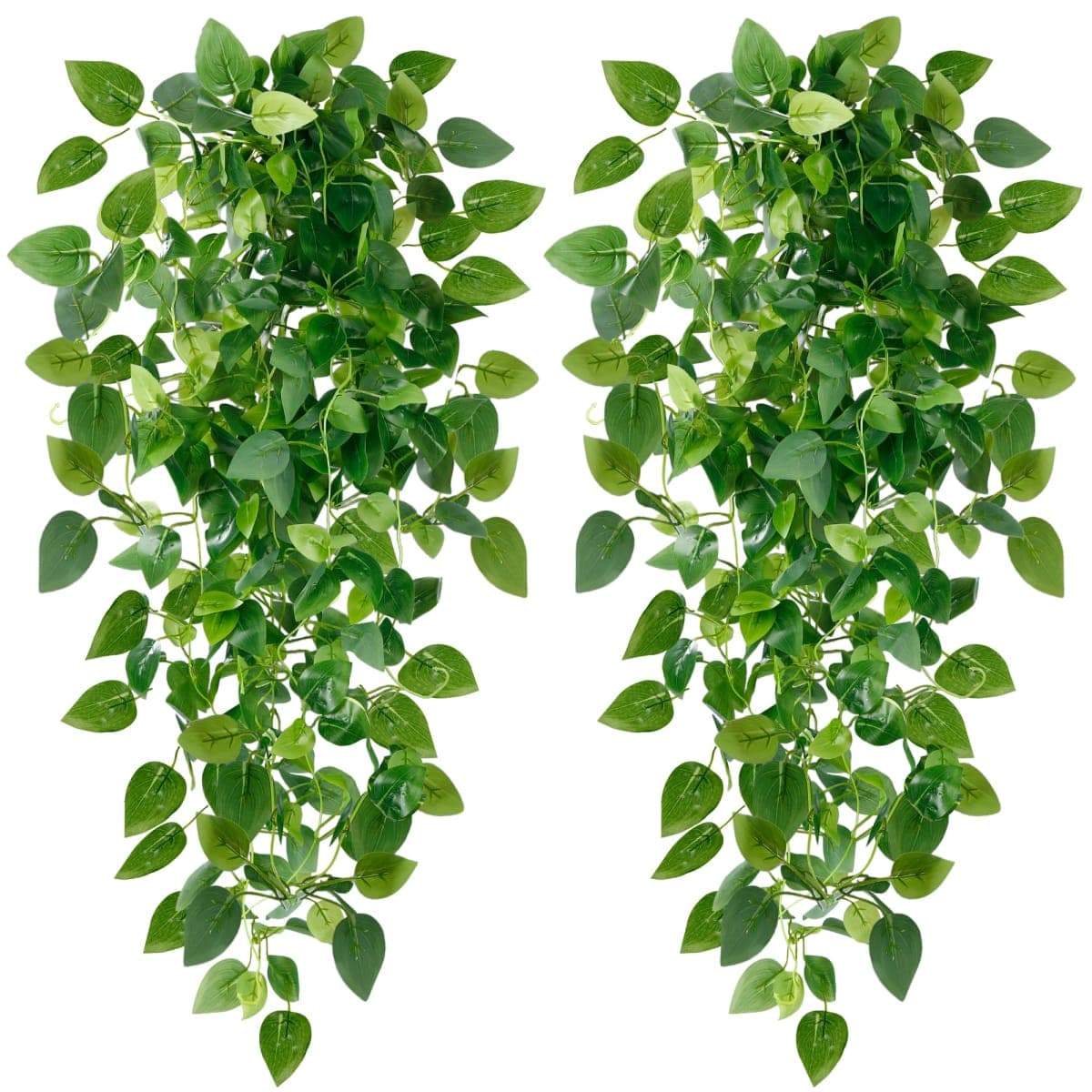 Sggvecsy Fake Hanging Plants 4 Pcs Artificial Hanging Plants Fake Ivy Vine Faux Pothos Vines Artificial Ivy Leaves Greenery Plant for Room Patio Home Indoor Outdoor Shelf Wall Garden Decor(No Baskets) — image 1