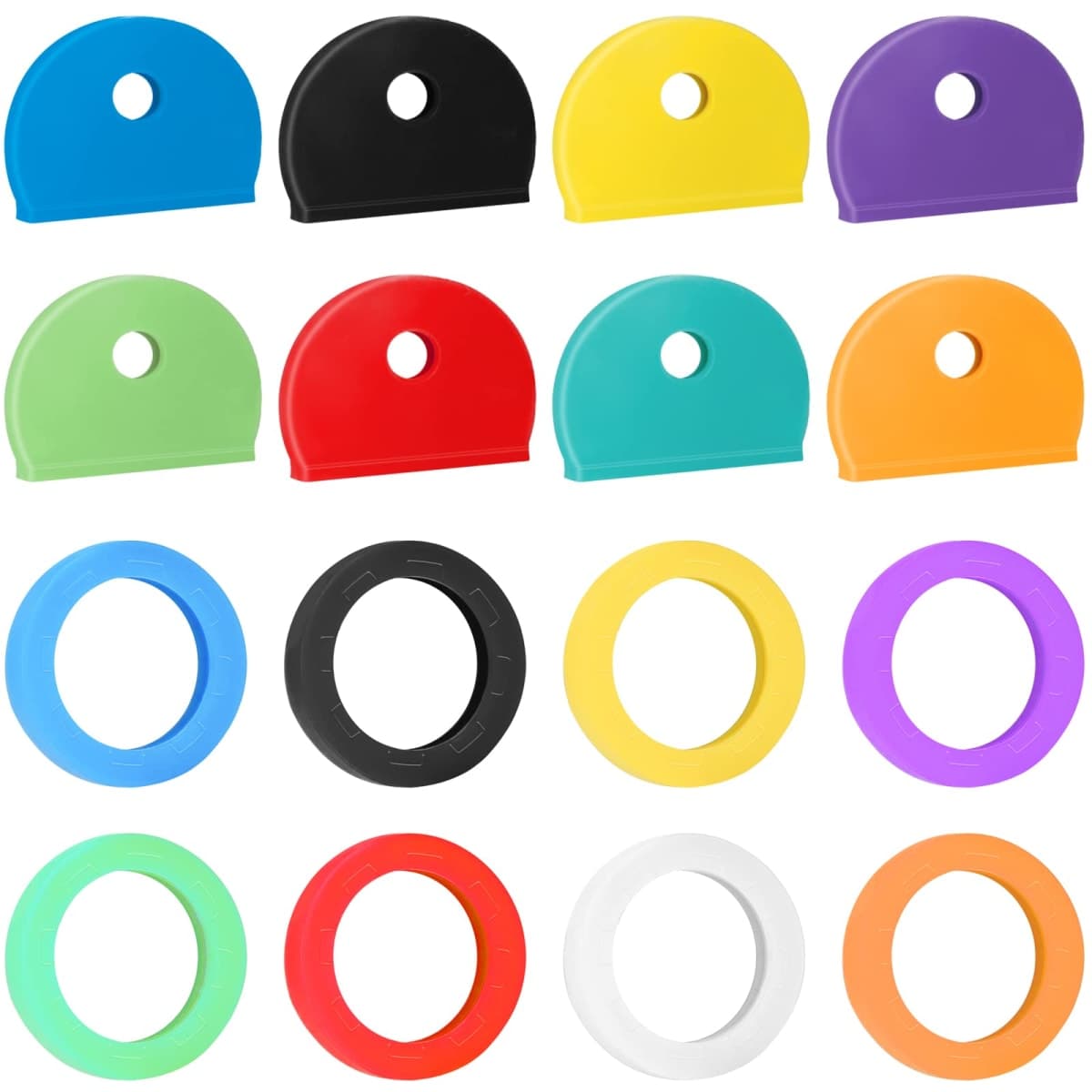 Vibit 16 Pack Colorful Plastic Key Cap Tags and Identifier Covers, 2 Styles — image 1