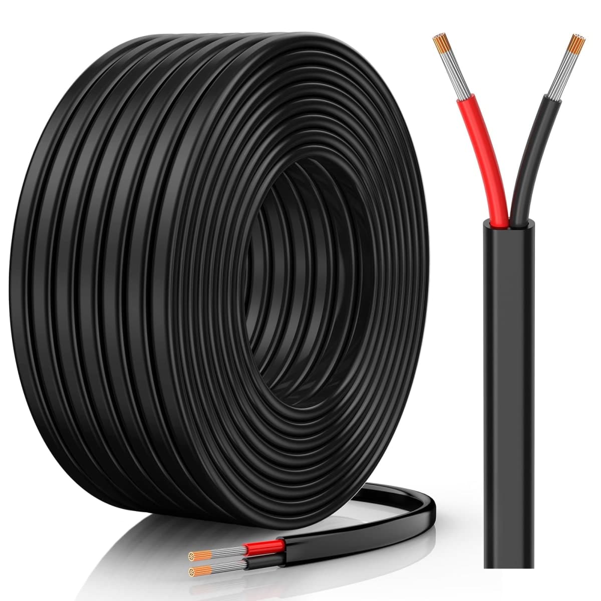 CONEPY 18 Gauge Wire, 18 AWG 2 Conductor Electrical Wire, Flexible/Oxygen-Free Tinned Copper/Stranded PVC 18/2 Cord for Automotive, Marine, LED Strips, Solar, RV, Lighting (30FT) — image 1