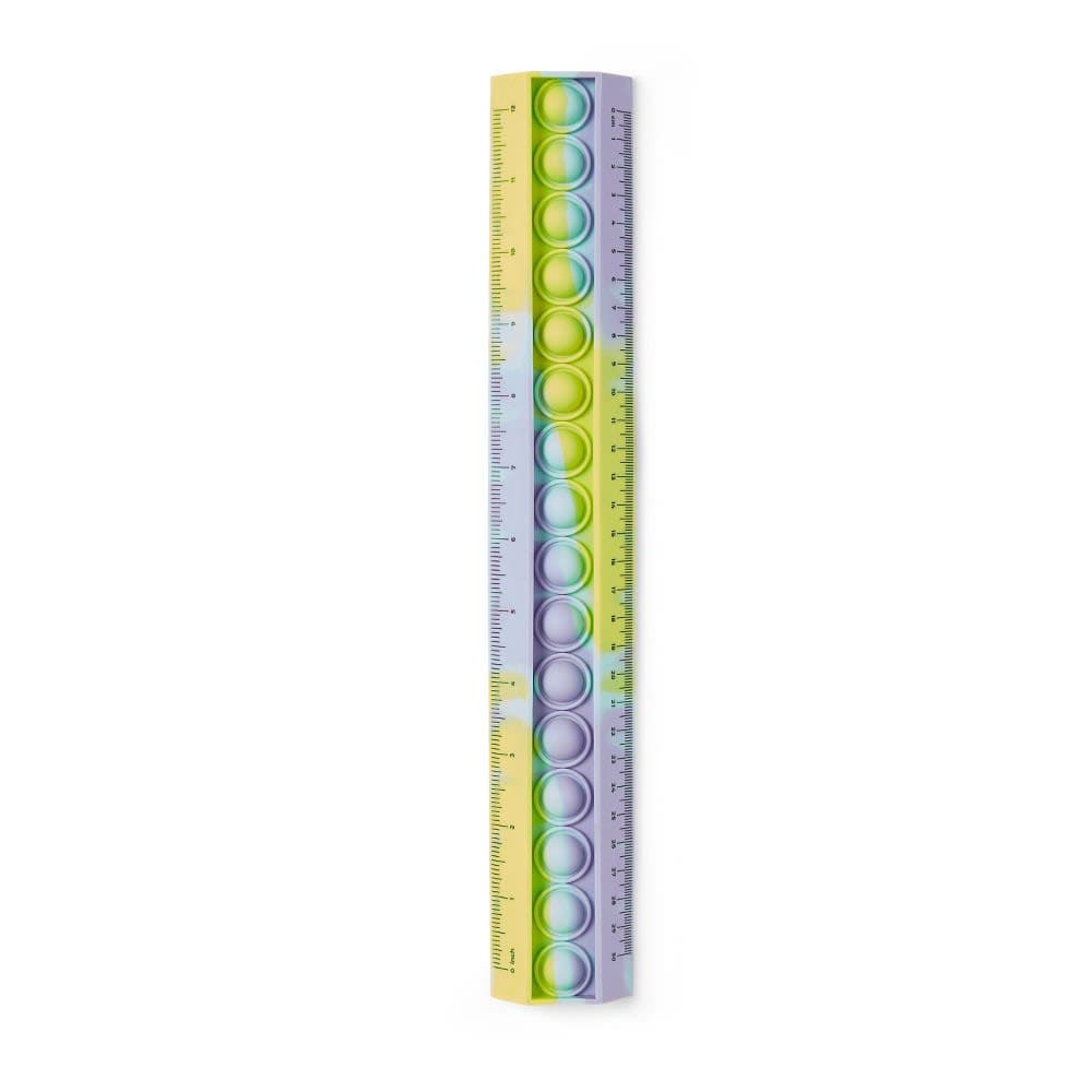 13" Bubble Pop Tie Dye Ruler Pastel Colorway - up&up™: Plastic Fidget Ruler, Stencil, Multicolored — image 1