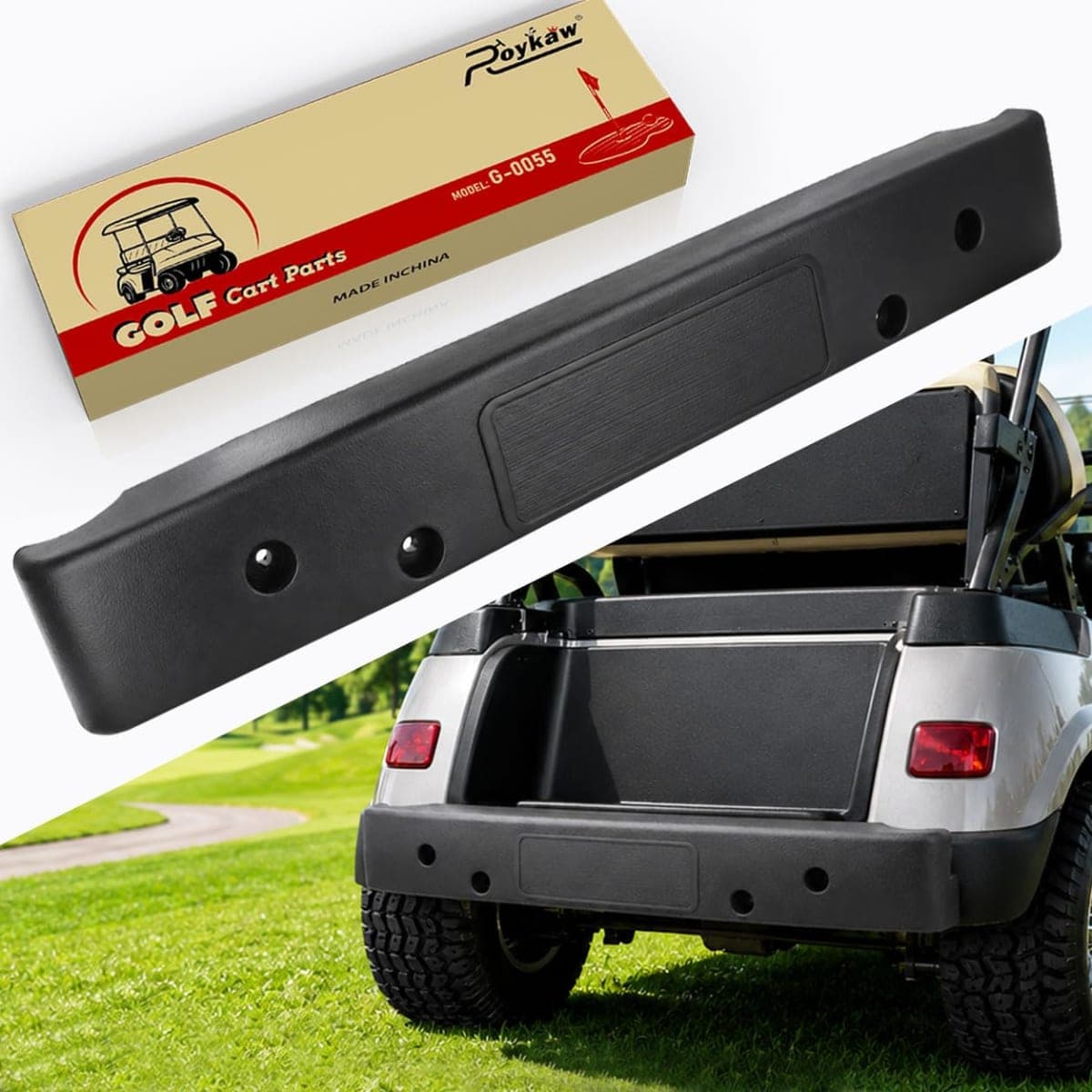 Roykaw Golf Cart Short Rear Bumper Compatible with EZGO TXT 2000-up G&E Golf Carts, Replaces OEM# 71578G01 — image 1