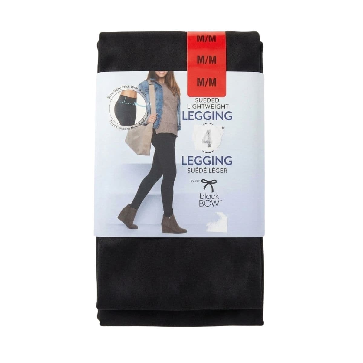 Black Bow Women's Sueded Lightweight Leggings — image 1