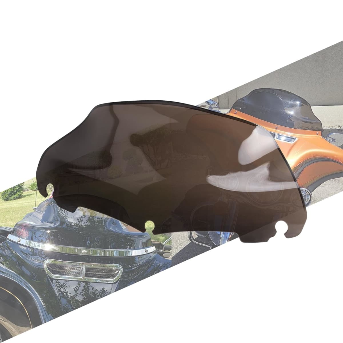 HCmotorku Motorcycle 9 inch Wave Windshield Windscreen Fit for Harley Touring Street Glide FLHX Electra Glide FLHT Ultra Limited FLHTK Tri Glide FLHTCUTG 2014-2025 (Smoke) — image 1