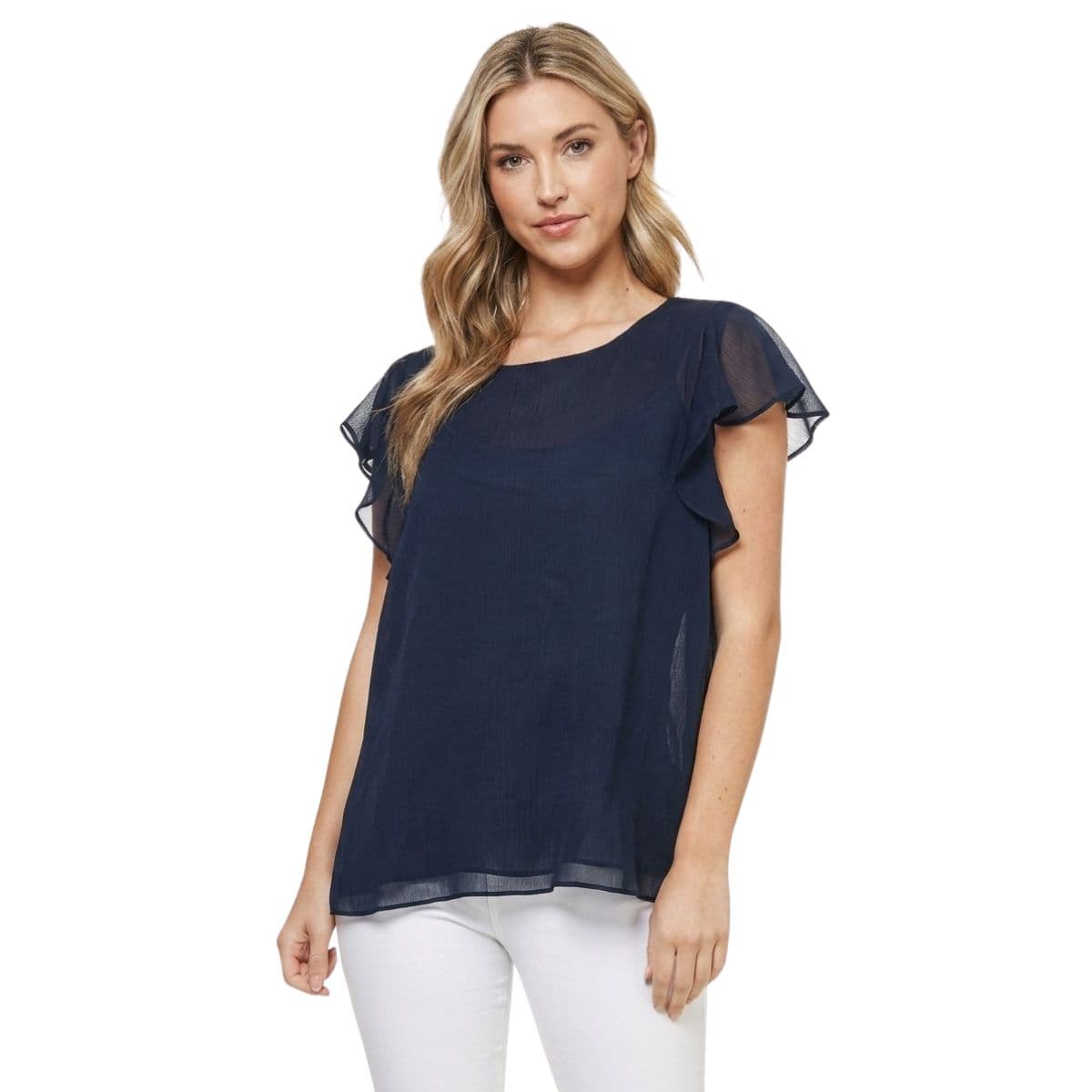 Cristina B Women’s Flutter Sleeve Blouse — image 1
