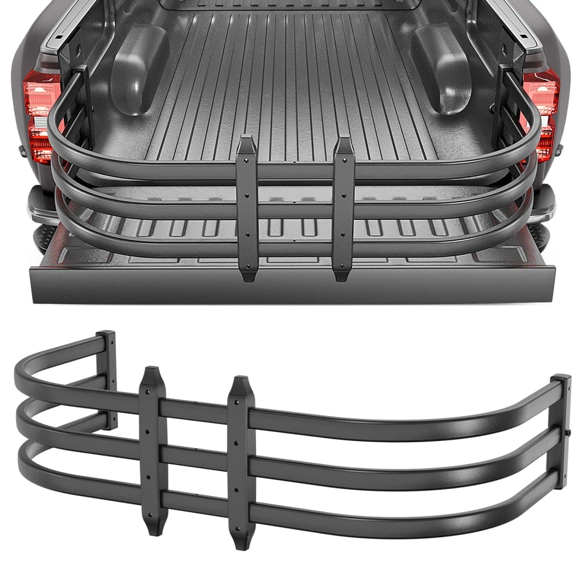 SOENBOO Truck Bed Extender, Aluminum Retractable Tailgate Extender, 55"-68" Adjustable Length, Drill Required, Fits for Tacoma, Gladiator, Frontier, Colorado/Canyon, Ranger, Ridgeline — image 1
