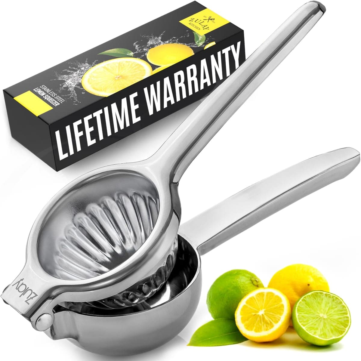 Zulay Large Lemon Squeezer Stainless Steel - Easy Squeeze Manual Heavy Duty Lemon Juicer Hand Press - Ergonomic Citrus Squeezer & Fruit Juicer for Small Oranges, Lemons, & Limes - Stainless Steel — image 1