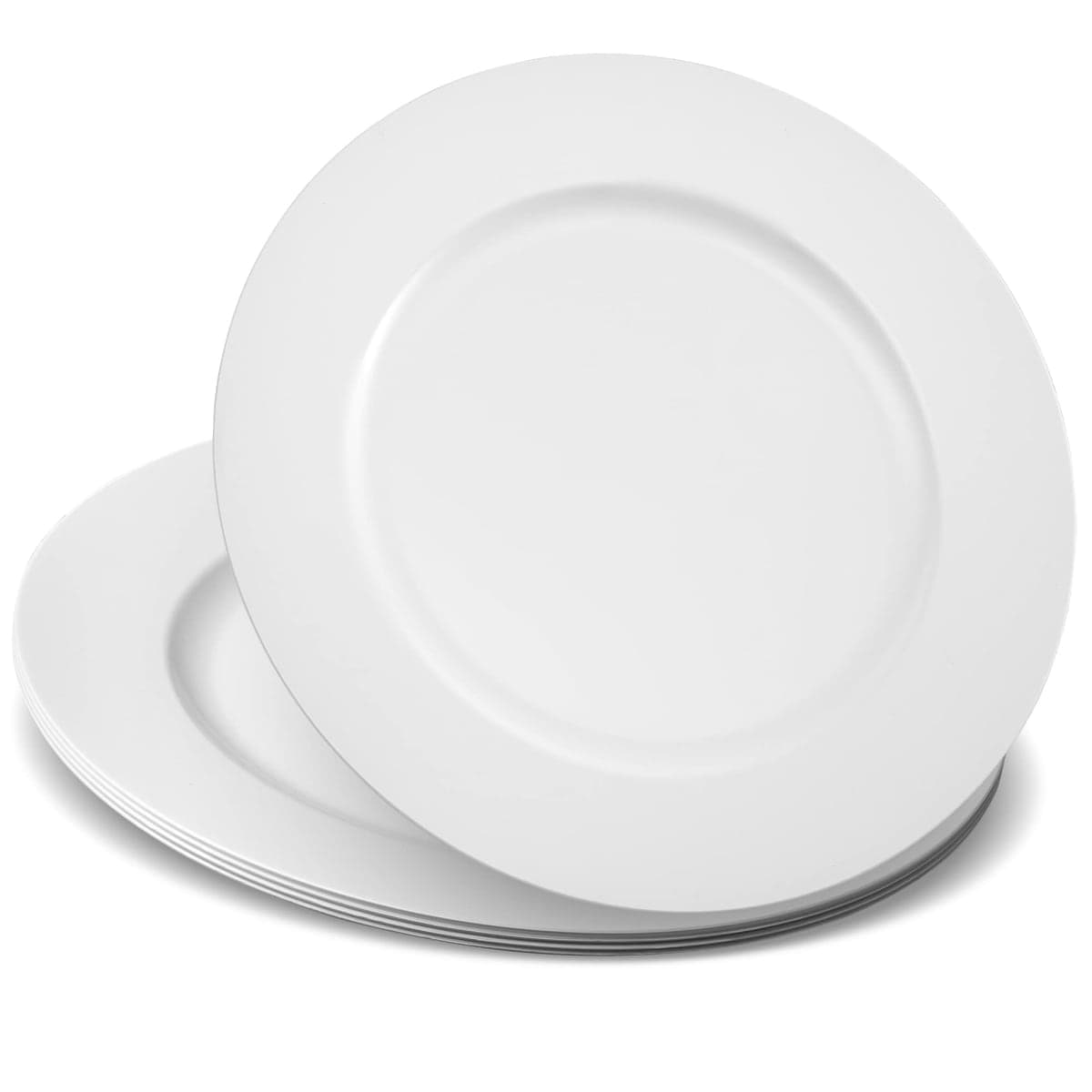 ELEGANT DISPOSABLES 13'' Party Chargers Large Plates & Platters Great for Elegant Party's Weddings Tableware Great for Serving dish (White, 12) — image 1