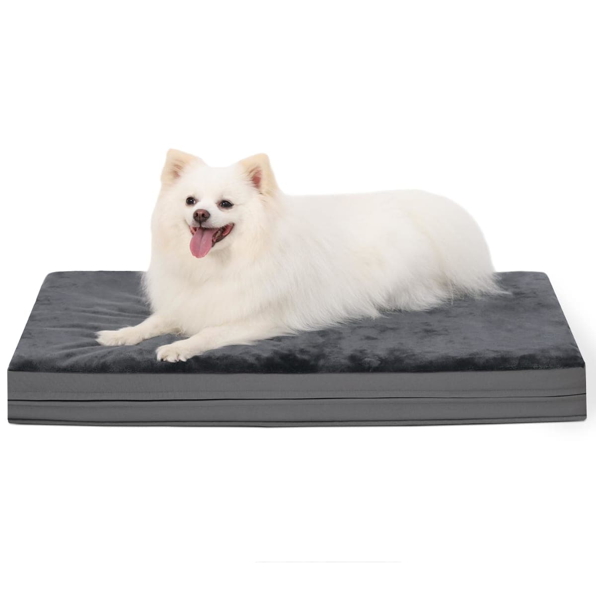 Waterproof Small Dog Bed Crate Pad 24 inch, Washable Puppy Bed Orthopedic with Removable Cover Reversible, Foam Dogs Bed, Cat Bed Kennel Pad 23" x17, Durable Anti-Slip Bottom, Gray — image 1