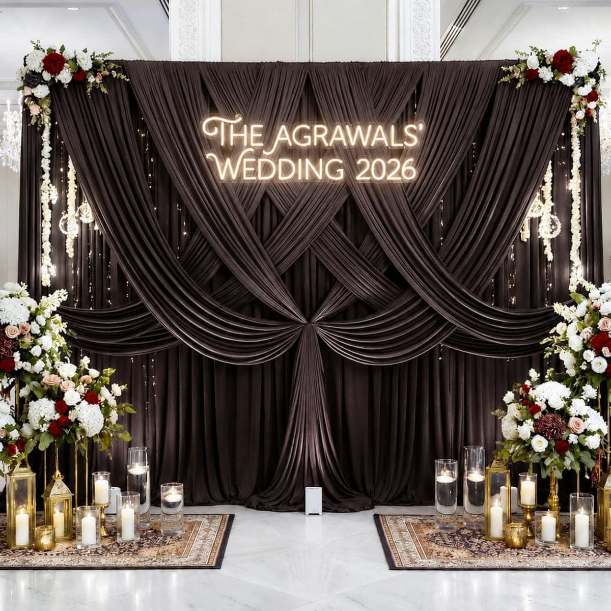 50FTx12FT Brown Backdrop Curtains for Weddings, Birthdays and Photography — image 1