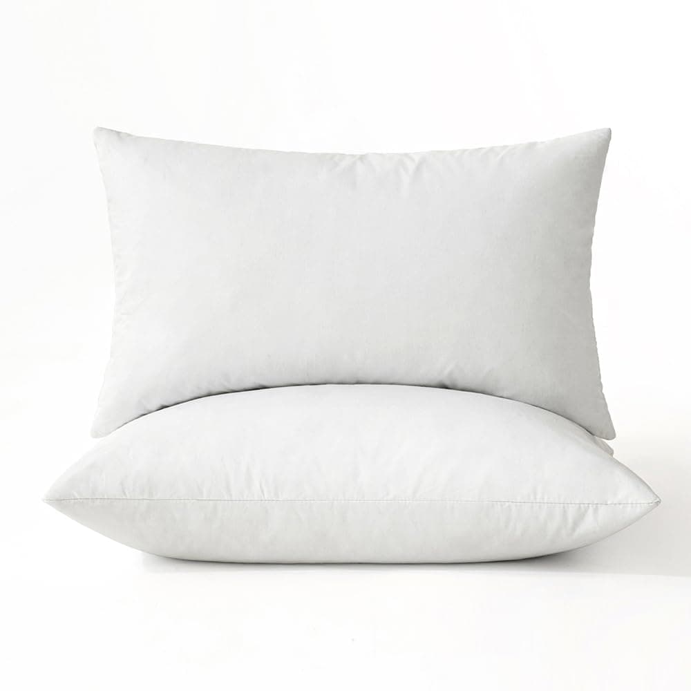MIULEE 26x26 Inch Euro Pillow Inserts Set of 2 Down Feather Throw Pillows — image 1