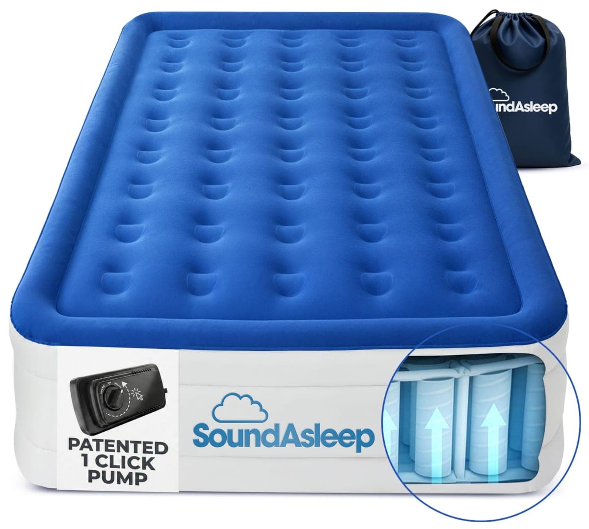 SoundAsleep Products Dream Series Air Mattress with ComfortCoil Technology and Internal Built in High Capacity Pump - Foldable, Inflatable, Durable - Queen Size — image 1