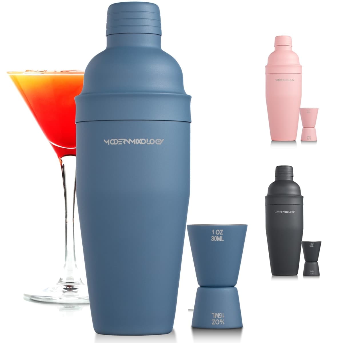 Navy Blue-Mixology Bartender Kit - 2-Piece Matte Cocktail Shaker Set — image 1