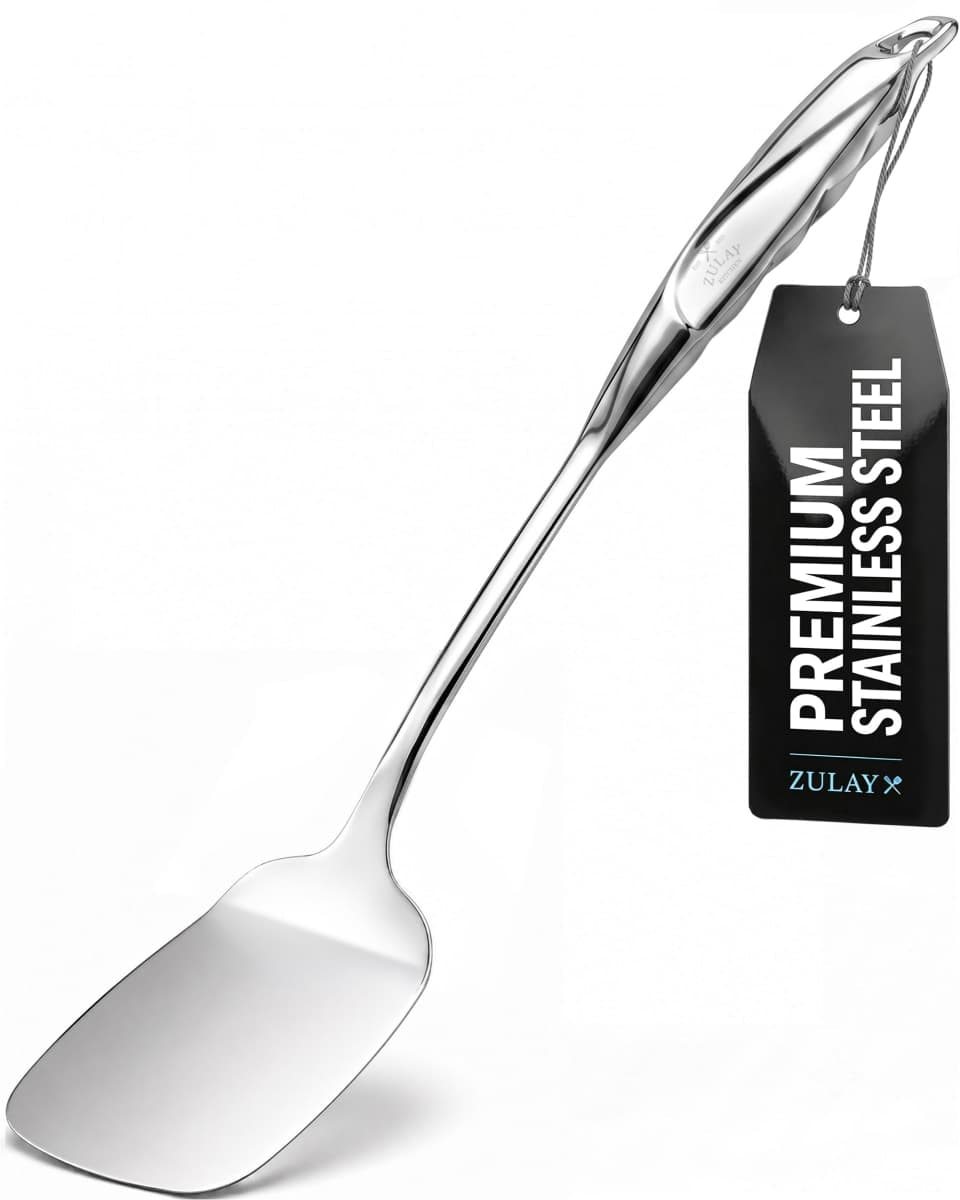 Zulay Kitchen Stainless Steel Solid Spatula - 15” Large Metal Turner for Cooking, Frying & Grilling - Durable, Heat-Resistant & Dishwasher Safe Kitchen Utensil for Everyday Use — image 1