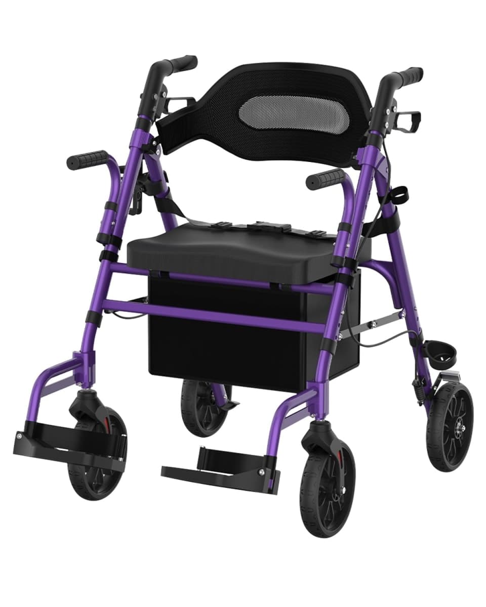FVZZIN Walkers for Seniors with Seat, 2 in 1 Walker & Transport Chair — image 1