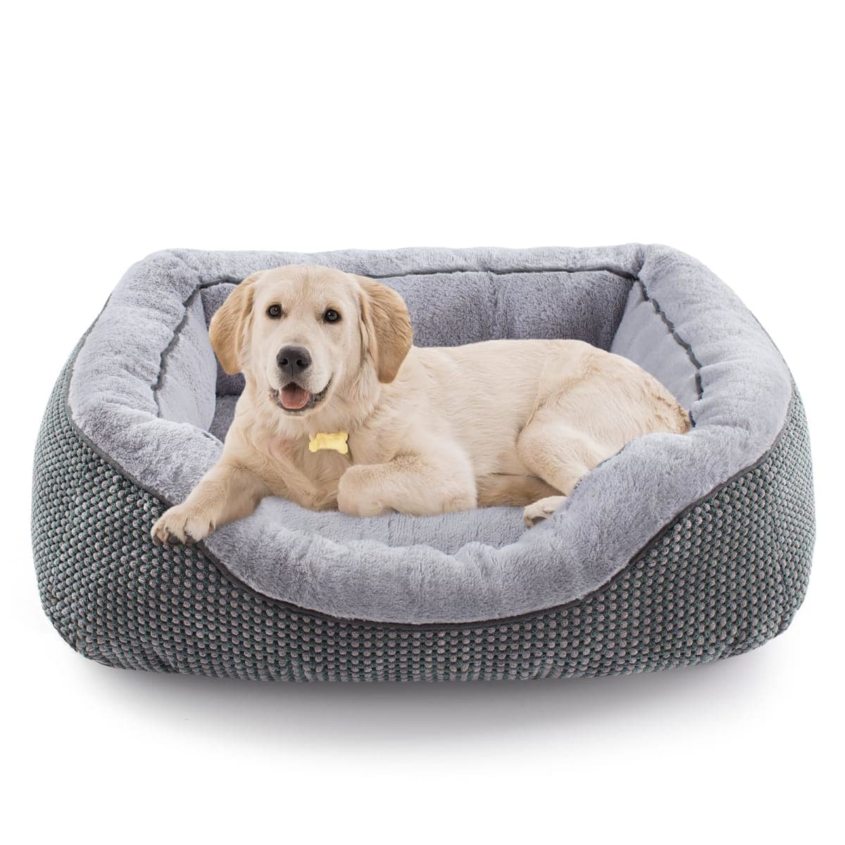 INVENHO Medium Dog Beds for Medium Dogs Washable, Rectangle Dog Bed Medium Size Dog, Orthopedic Dog Bed, Warming Soft Calming Sleeping Puppy Bed Durable Pet Bed with Anti-Slip Bottom M(30"x24"x9") — image 1
