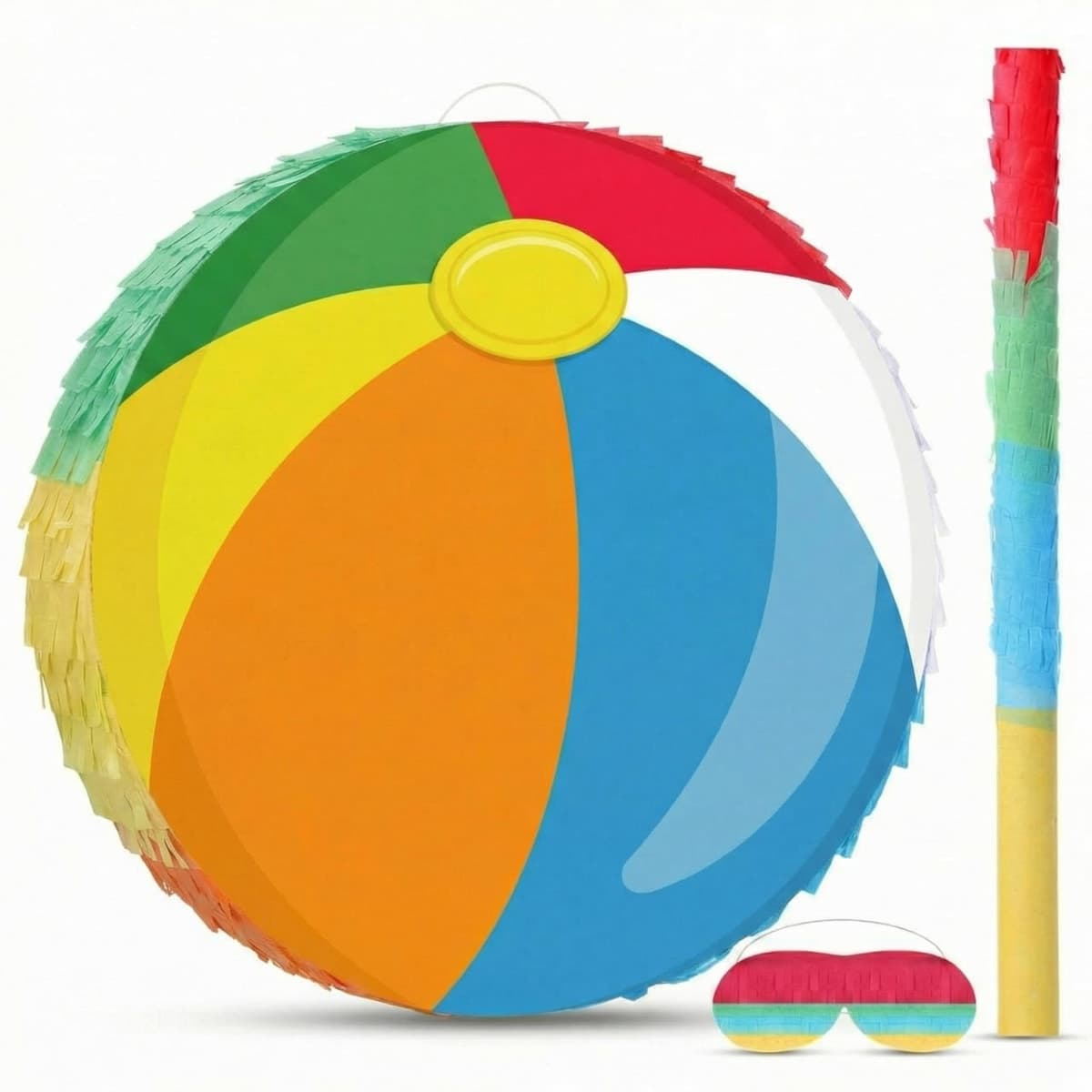Blosssound Beach Ball Pinata with Stick Blindfold, Kids Party Supplies — image 1