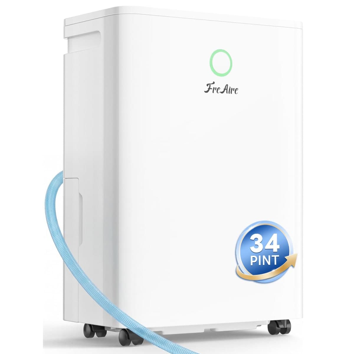 FreAire 2500Sq.Ft Dehumidifier, 34Pint Dehumidifiers for Home, Quiet Dehumidifier for Basement, Bedroom, Bathroom, with 6.56FT Drain Hose, 0.66Gal Water Tank, 3-Color Humidity Light — image 1