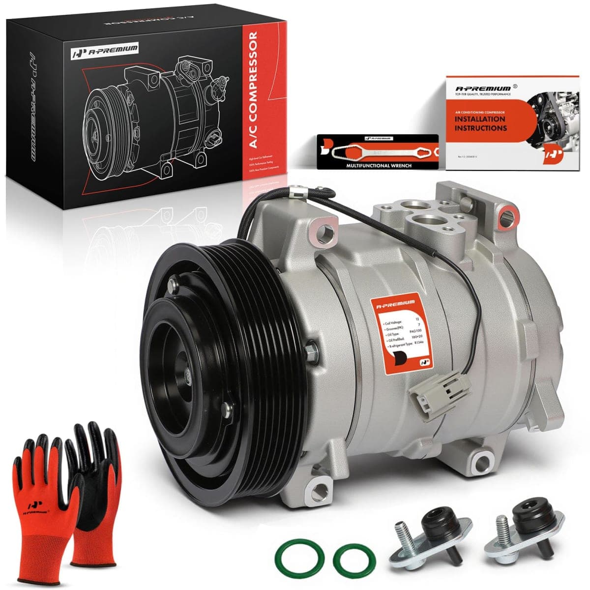 A-Premium A/C Compressor with Clutch Compatible with Honda Accord 2.4L 2003-2007 — image 1
