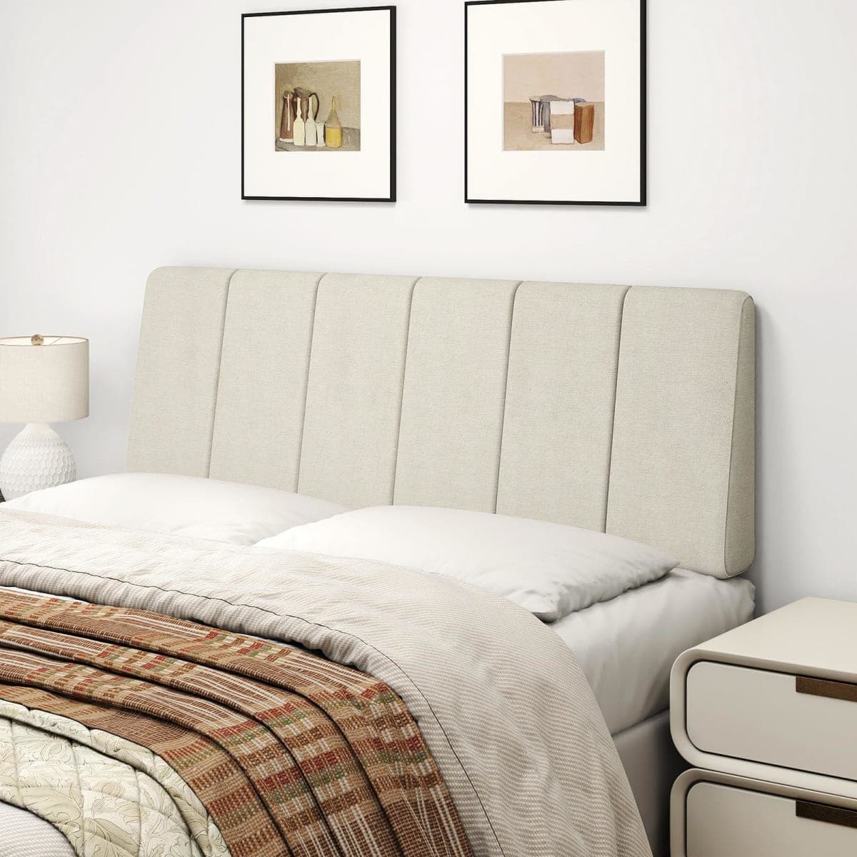 Liiwepo Full Size Headboard Only-No Assembly Required, Beige — image 1