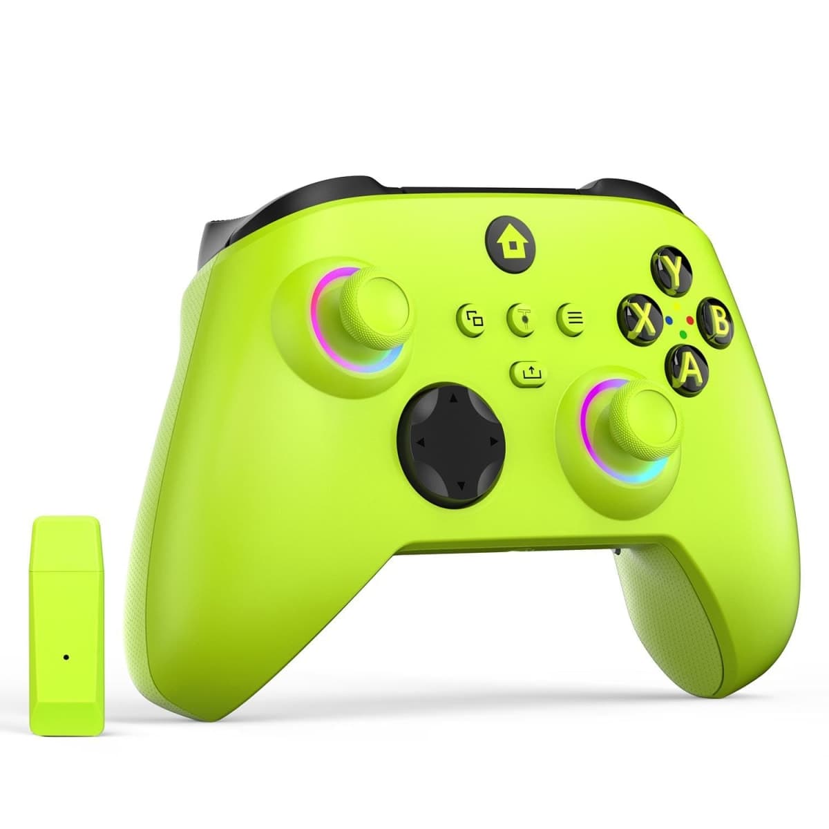 W&O Wireless Controller for With Xbox One, Xbox Series X/S, Xbox One X/S, PC, With RGB LED Light, Mappable Buttons, With 2.4GHZ Wireless Adapter Gamepad (Electric Volt) — image 1