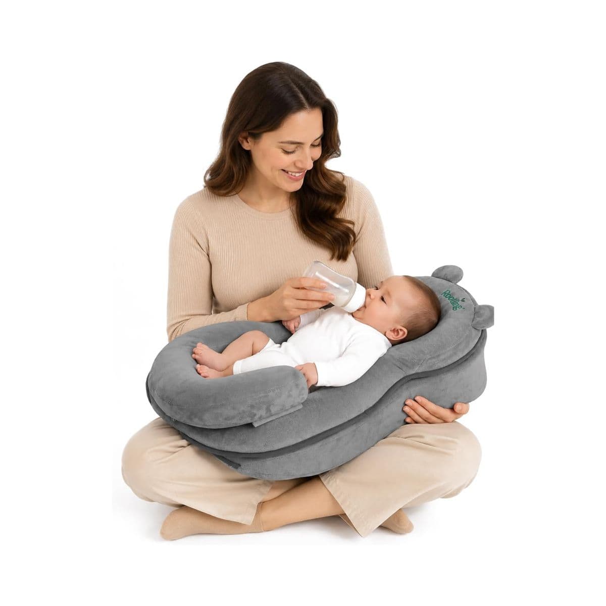 Rootling Baby Feeding Pillow, Anti Overflow Feeding Pillow for Reducing Spit-Up, Safety Nursing Pillow, Baby Lounger Reflux Wedge Breastfeeding, Removable top and Bottom