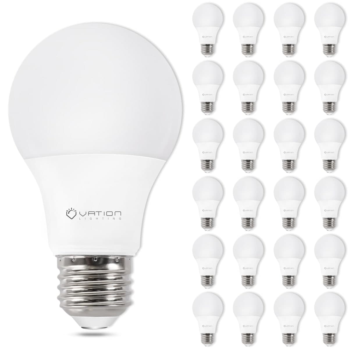 A19 LED Light Bulbs 3000K Warm White, 60 Watt Equivalent, Efficient 8.5Watt, 800 Lumens, E26 Medium Base, Non-Dimmable, ETL/UL Listed, 24 Pack — image 1