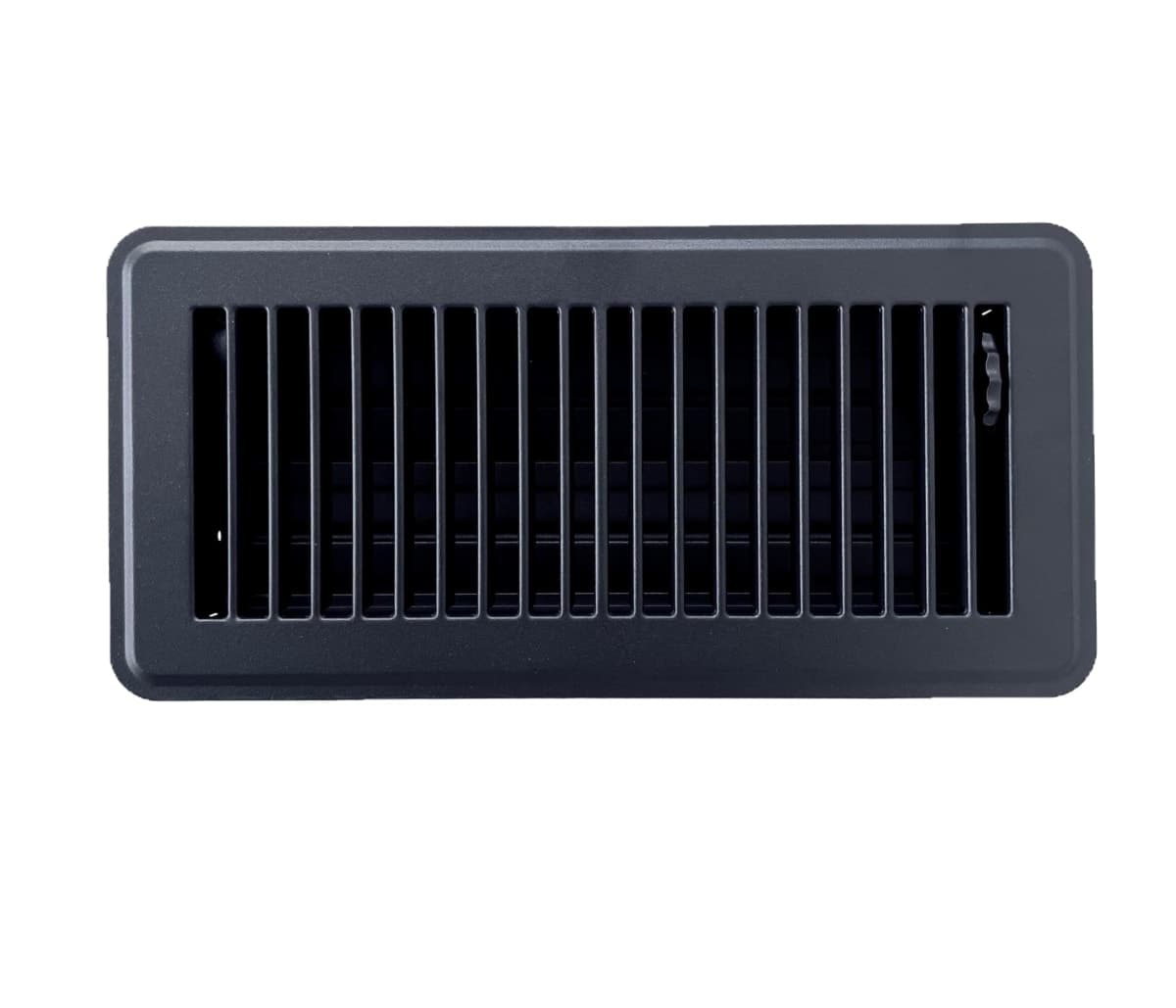 Kompell Aire Heavy Duty Steel Floor Vent with Beautiful Black Matte Finish. Fits in 4 x 12 Duct Opening. Overall Dimension is 5.75 in Wide x 13.75 in Long. — image 1