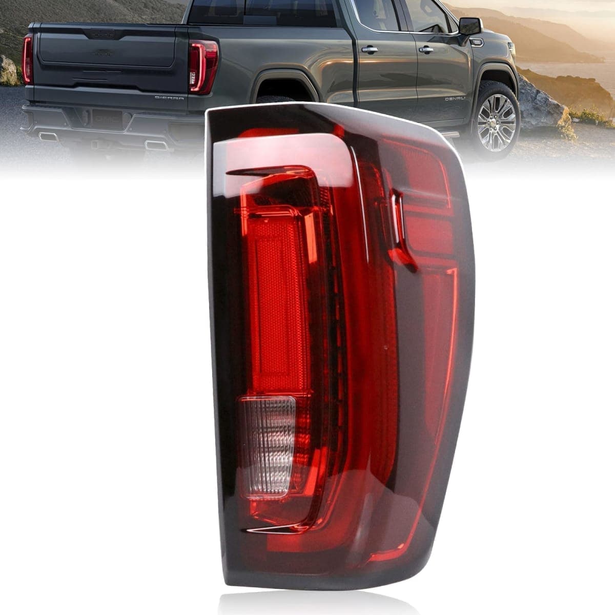 LED Tail Light Assembly Compatible with 2019-2024 GMC Sierra 1500/2500HD/3500HD,Right Passenger Side Taillights Rear Lamp with Signature Brake Light Replace# 84565922 GM2801310 — image 1