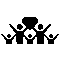 Icon of a group of people, representing a team, community, or user group.