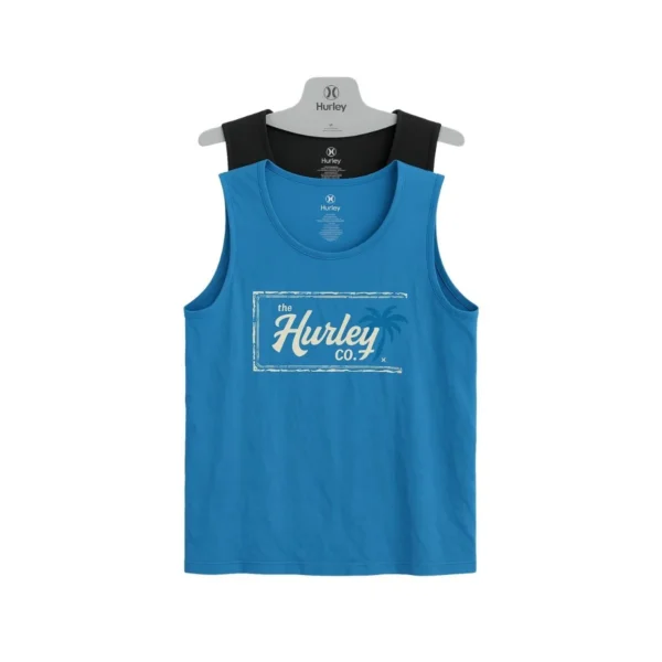 Two Hurley brand men's t-shirts in various colors, comfortable cotton blend.