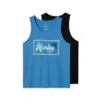 Two Hurley brand men's t-shirts in various colors, comfortable cotton blend.